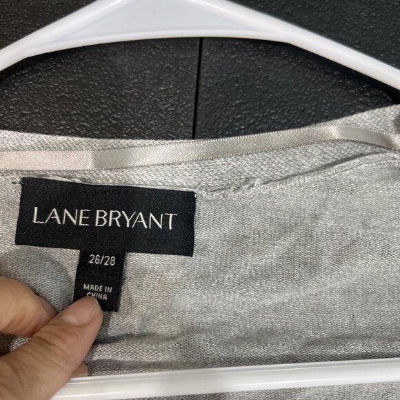 Lane Bryant Open Front Cardigan Sweater Womens Sz 26/28 Gray Drape Shawl Career - Picture 3 of 6